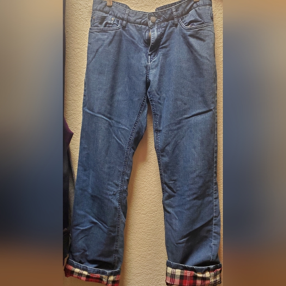 prAna Flannel Lined Boyfriend Jeans